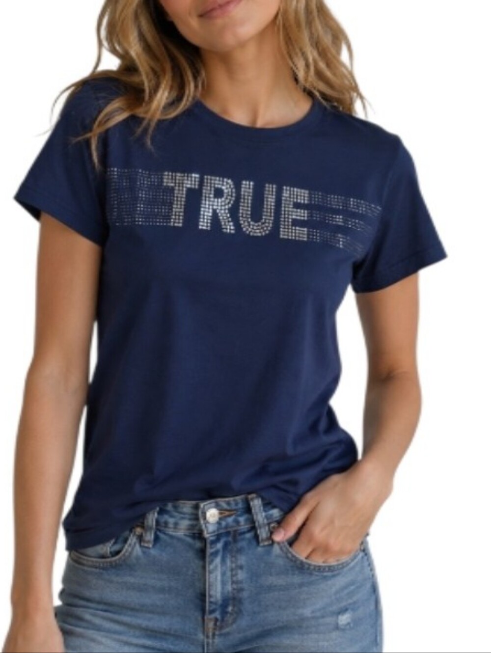 True Religion Slim Crew Rhinestone Top-NWT